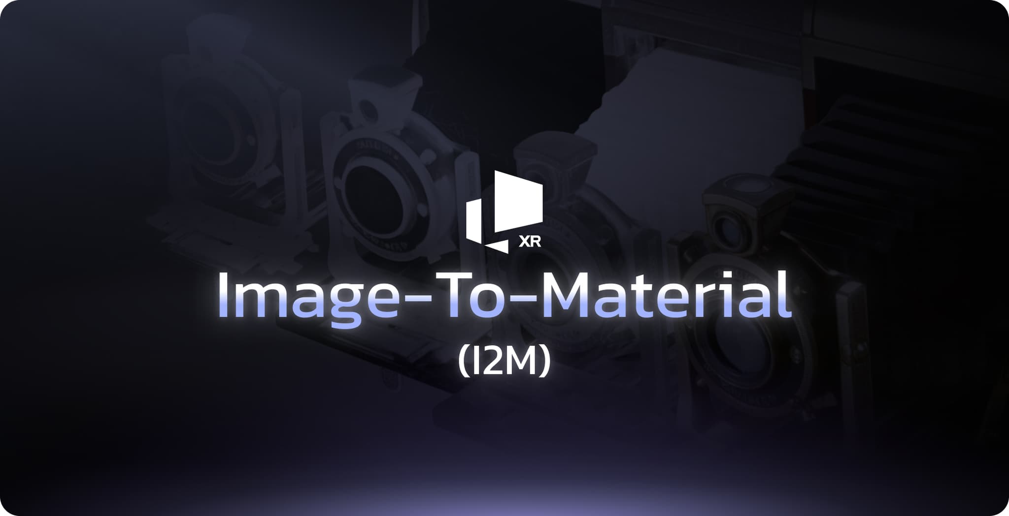 image-to-material, purple gradient with camera's in background
